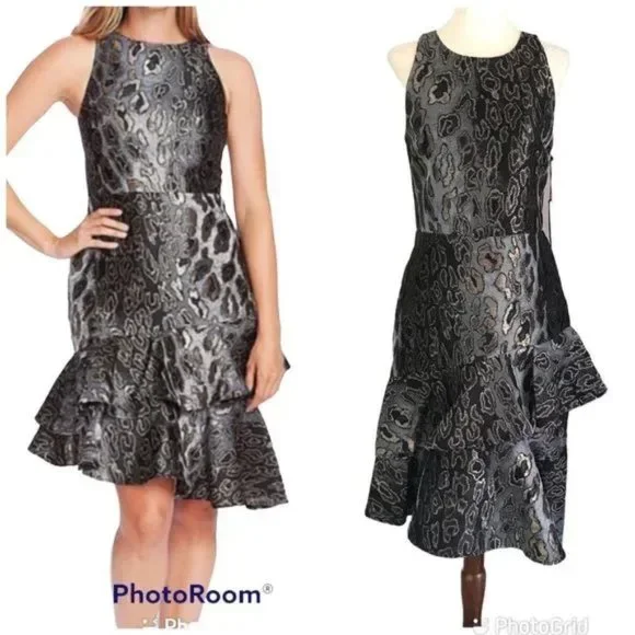 knee length dresses for ladies Champagne Metallic Chiffon Maxi Dress  self-portrait-US